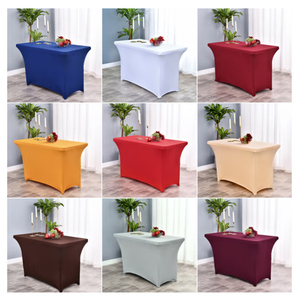Custom <b>Table</b> Cloth 4ft 6ft Trade Show Sublimation Printed logo Polyester Waterproof Fitted Stretch Spandex <b>Table</b> <b>Cover</b> - Product Image 6