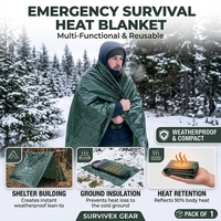 Couverture Thermique d'Urgence Portable pour l'Extérieur, Coupe-Vent, Légère, en Mylar, pour la Randonnée et le Camping