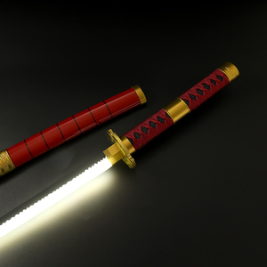 Modelo de arma de seguridad japonesa larga espadas <span class=keywords><strong>Cosplay</strong></span> una pieza Roronoa <span class=keywords><strong>Zoro</strong></span> Anime juguete Katana espadas con luz - Product Image 1