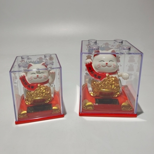 Japanische Figur dekorative Artikel Kunststoff Glücks katze automatisch Hände schütteln Fortune Cat Auto Büro Home Geschenk kreative Dekoration - Product Image 5
