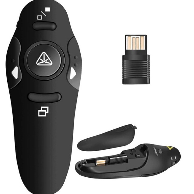 PPT Wireless Presenter, Laser Pointer, 2.4g USB Wireless Connection Multi-media Turning Page Pen