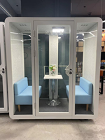 Cabine de bureau moderne et écologique, silencieuse, acoustique et insonorisée, avec cadre en acier, pour salle de conférence, studio d'enregistrement intérieur, bureau