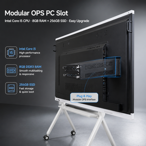 Tableau interactif intelligent Android 13 OEM 98 pouces avec <span class=keywords><strong>écran</strong></span> tactile 4K HD, double système <span class=keywords><strong>d</strong></span>'exploitation <span class=keywords><strong>et</strong></span> partage <span class=keywords><strong>d</strong></span>'<span class=keywords><strong>écran</strong></span> sans fil pour l'enseignement scolaire - Product Image 5