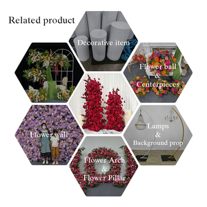 กุหลาบแดงไฮเดรนเยียและดอกกุหลาบประดิษฐ์คลาสสิกและสง่างามซุ้มดอกไม้สำหรับข้อเสนอและการแสดงหน้าต่าง - Product Image 5