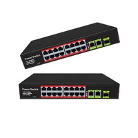 OEM 16-Port POE Ethernet Gigabit Switch dengan Port SFP untuk IP kamera & sistem CCTV
