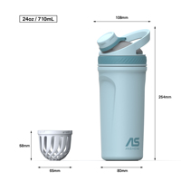 Ansheng Bouteille de shaker à protéines en acier inoxydable de 24 oz avec logo personnalisé en gros pour la salle de sport et les sports