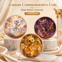 Pièce de monnaie en cuivre pur 999 de 5 oz, colorée, en relief 3D, série Dragon qui brise la coquille, couleur UV, édition collector colorée, pièce de monnaie en cuivre