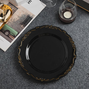 XUELI Stylish and Reusable <strong>Decorative</strong> Prints Plastic Plates Ideal for Wedding Receptions Ceremonies and Upscale <strong>Catering</strong> - Product Image 2
