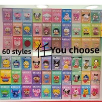 Ensemble de blocs de construction miniatures en plastique, figurines d'animaux de dessin animé en micro-particules, puzzle à assembler, 1:8, pour enfants de 5 à 7 ans, durable