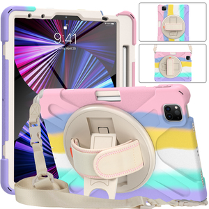 เคสหนัง PU พร้อมช่องใส่ปากกา,เคสแท็บเล็ตสำหรับ <span class=keywords><strong>iPad</strong></span> <span class=keywords><strong>Pro</strong></span> 12.9 11นิ้วสายคล้องมือสีล้วน - Product Image 5