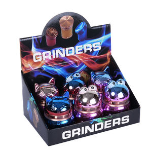 Yufan China Factory Multiply Color Cat and Frog Design Molinillo de hierbas de zinc Tabaco Metal Accesorios para fumar Molinillo de hierbas - Product Image 1