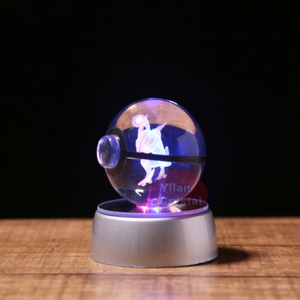 Boule en cristal <span class=keywords><strong>Greninja</strong></span> Poke gravée au laser 3D personnalisée, modèle en cristal K9 de 80 mm pour souvenir, cadeau d'affaires, poli et sculpté - Product Image 6