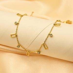 批发不锈钢项链简约长方形长条小吊坠设计感链项链女性项链 - Product Image 5