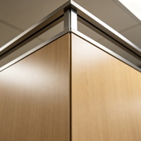 Panneau de séparation WC en HPL à grain de bois naturel élégant, texture originale, pour hôtels et salles de bain