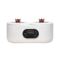 Poêle électrique à double compartiment, antiadhésive, à température contrôlée, avec couvercle en verre, 2,1-4 L, pour usage domestique