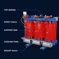 Transformateur sec à résine époxy Wanbo-351 avec ventilateur de refroidissement par air pour distribution d'énergie triphasée intérieure, personnalisé, Chine