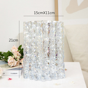 Vase en verre de style européen, luxe léger, haut de gamme, vase en verre de glacier, vase pour culture aquatique, décoration de table à manger, hôtel, maison, ornements - Product Image 5