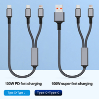 Câble de données USB C vers C/L en nylon 2-en-1 à charge rapide de 0,5 m pour iPhone et plus – Vente en gros usine