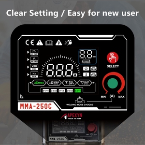 เครื่องเชื่อม MMA-250C แบบพกพา 220V สำหรับงานมืออาชีพ พร้อมฟังก์ชั่น Pulse MMA และ ARC Welding ใช้เทคโนโลยีอินเวอร์เตอร์ IGBT เหมาะสำหรับใช้ในบ้าน  ขั้นต่ำในการสั่งซื้อ 1 เครื่อง - Product Image 3