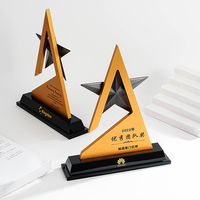 Vente directe usine – Trophée pentagramme en métal et cristal doré antique, personnalisé, éblouissant, de haute qualité, écologique et gravé