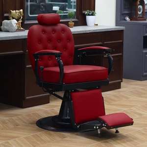 Muebles profesionales de peluquería vintage: Sillas de peluquería y de estilismo duraderas en marrón, blanco, dorado, verde y gris - Product Image 3