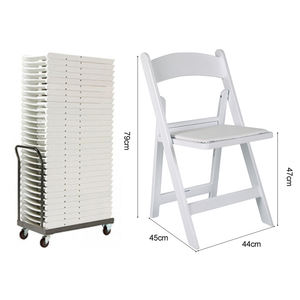 Outdoor <b>Garden</b> Wedding Banquet Hotel Restaurant Party <b>White</b> Resin <b>Plastic</b> Foldable Dining <b>Chairs</b> - Product Image 2