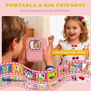 Cámara de Impresión Instantánea para Niños, Pantalla IPS HD de 1080P, Incluye Tarjeta SD de 32 GB, Adaptador, 4 Rollos de Papel, Regalo de Navidad o Cumpleaños para Niñas y Niños - Product Image 3