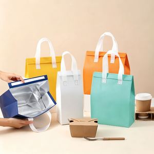 Sac isotherme jetable en non-tissé épaissi avec feuille d'aluminium pour café, barbecue, plats à emporter et traiteur – Vente en gros - Product Image 1