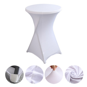Round Table Covers Elastic Round Polyester Bar Table Covers Elastic Slipcovers Cocktail Stretch Table Cloths For Wedding