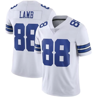 Maillots de football de Dallas 4 Prescott 88 Lamb 11 Parsons, maillot de football américain cousu