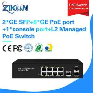 Commutateur PoE géré L2 S1200WP-8G-2S avec 2 ports SFP+, 8 ports PoE, 1 port console, pour utilisation FTTX, garantie 1 an, Zikun Fiber Optical - Product Image 5