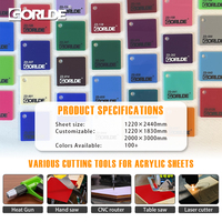 Feuilles acryliques colorées GORLDE de 1/8 de pouce (3 mm) d'épaisseur pour la découpe au laser, les enseignes imprimées UV, les projets de bricolage, feuilles de plexiglas de protection