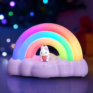 Veilleuse arc-en-ciel <span class=keywords><strong>pour</strong></span> enfants, veilleuse mignonne <span class=keywords><strong>pour</strong></span> enfants, lampe LED ABS à changement de couleur, rechargeable par USB, lampe décorative de chevet - Product Image 5