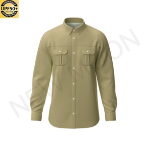 เสื้อตกปลาสีพื้นแบบกำหนดเองได้หลายสี ชุดตกปลากลางแจ้ง ป้องกันแสงแดด แห้งเร็ว เสื้อเชิ้ตตกปลาแขนยาวติดกระดุม - Product Image 5