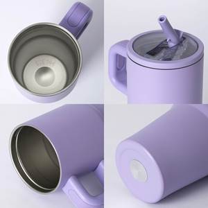 Leakproof 20oz Stainless Steel Tumblers Vacuum Insulated Travel Mug with Handle Straw <b>Double</b> <b>Wall</b> Coffee Cup for Office - Product Image 3