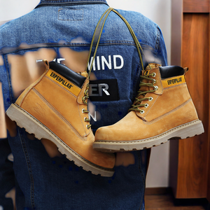 Custom-made men's genuine leather suede lace-up <b>boots</b>, comfortable outdoor hiking and mountaineering shoes - Product Image 4