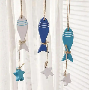 Decoración náutica, adorno de pared, pez de madera, <span class=keywords><strong>estrella</strong></span>, caballo de mar, serie mediterránea, colgante de pared decorativo, artesanías de regalo - Product Image 4