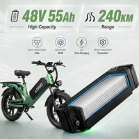 D55 Elektrikli Kargo Bisikleti 20 inç Şişman Lastik 48V 750W Fırçasız Motor Alüminyum Gövde Entegre Bataryalı Teslimat E-Bisikleti
