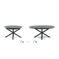 Table et chaise pliantes en aluminium antirouille, design nordique moderne, mobilier d'extérieur pour hôtel, villa, hôpital, parc