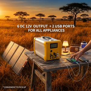 Système d'éclairage solaire 50W pour le marché africain, double port USB, garantie de 2 ans, protection contre les surintensités, 6 sorties DC 12V, système d'énergie solaire - Product Image 1