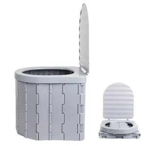 Toilette d'urgence pliable portable pour adultes/enfants avec couvercle et porte-<span class=keywords><strong>papier</strong></span> pour le <span class=keywords><strong>camping</strong></span>, la voiture et la randonnée - Product Image 2