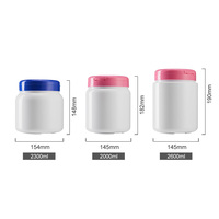 Pot en plastique pour protéines en poudre 2000ml 2300ml 2600ml, grande capacité, qualité alimentaire, rechargeable