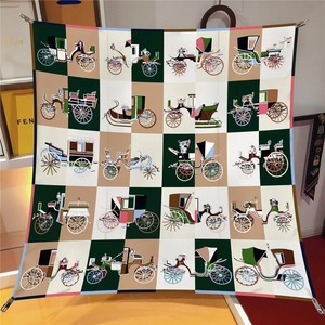 Chal de seda de sarga cuadrada de 90cm de alta calidad a la moda, exquisito diseño impreso, bordes enrollados en ángulo recto, nuevo verano Hangzhou para mujer - Product Image 2