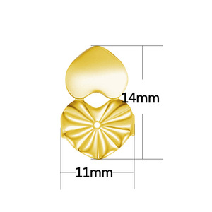 Pendientes de tuerca de aleación de cobre con forma de corazón para tapones para los oídos, accesorio de moda unisex, otoño 2024 - Product Image 5
