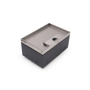 Boîte de sol encastrée SS304 avec double port d'alimentation et de données pour usage de bureau avec boîte revêtue de poudre - Product Image 1