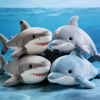 Jouets en peluche personnalisés sur mesure, animaux marins de dessin animé mignons (Dauphin, Requin) pour machine à griffes