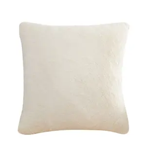 Funda de almohada de felpa para decoración del hogar, cubierta de cojín decorativa de piel sintética de pelo de conejo de imitación, 45x45 cm