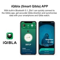 IQibla Zikr 1 Tasbih Smart Ring Zikr1 pour les musulmans Tally Tasbeeh compteur métal 5 rappel de temps de prière dents bleues étanchéité IP68