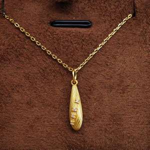 Collier pendentif minimaliste en argent 925 plaqué or UM Jewelry, zircon blanc, pour mariage, fête, usage quotidien, vente en gros, unisexe/hommes/femmes - Product Image 3