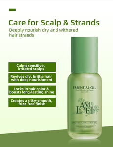 <span class=keywords><strong>Extrait</strong></span> lissant pour cheveux bouclés avec gingembre et huile d'arbre à thé, peptides réparateurs, huile essentielle hydratante pour cheveux abîmés - Product Image 4